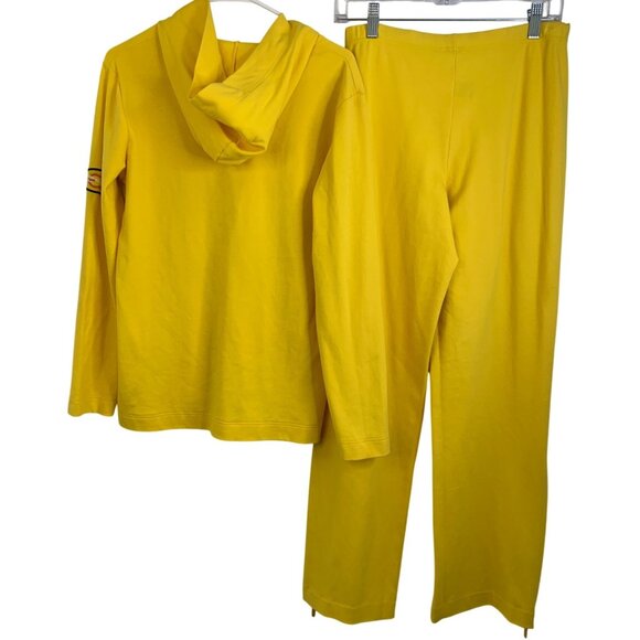 Rare NWT Escada Small 2-piece Yellow Hooded Sweats Set Austria Jogger Vacay 8799 - Picture 3 of 9